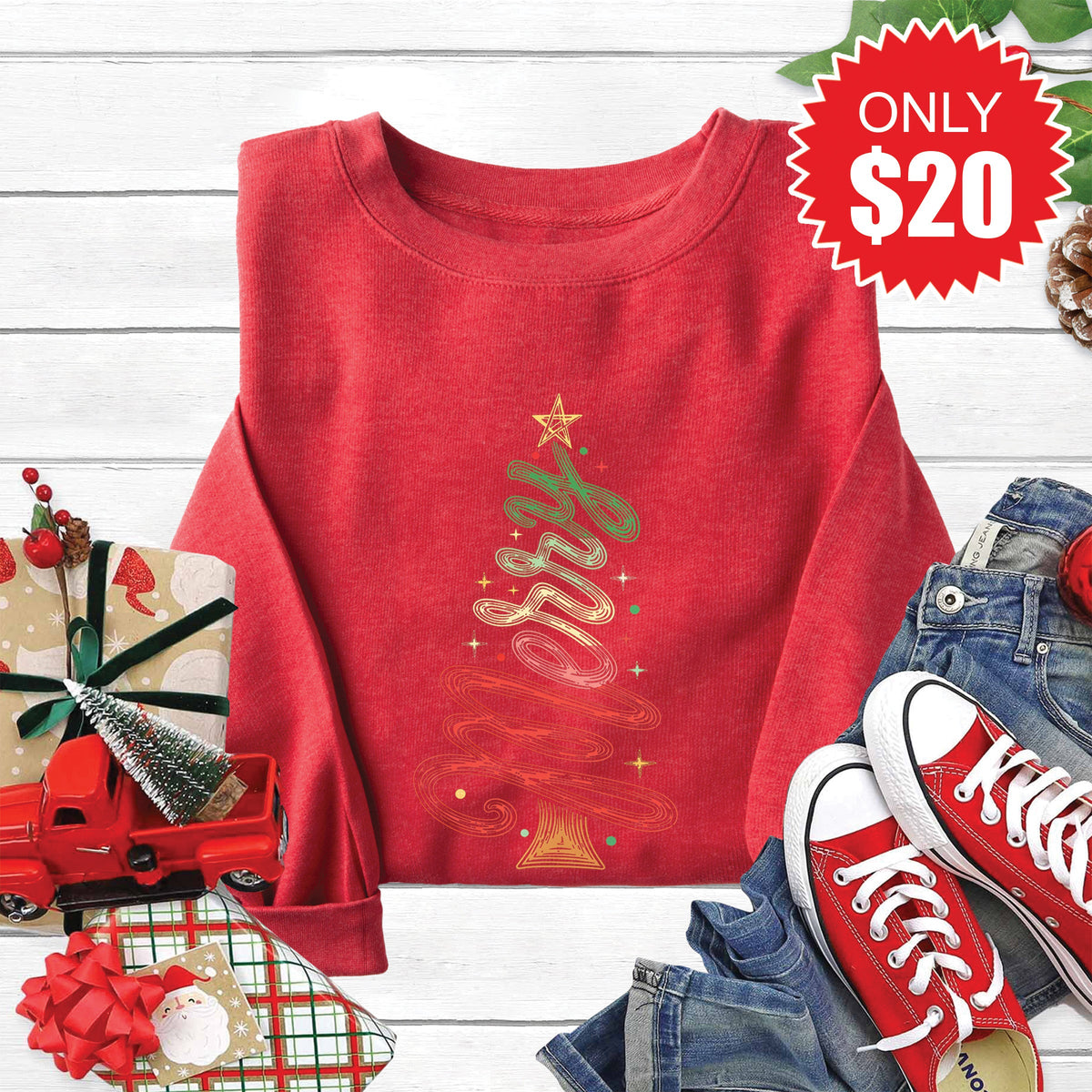 Merry Sweatshirt - Heather Scarlet - 20 product image 1