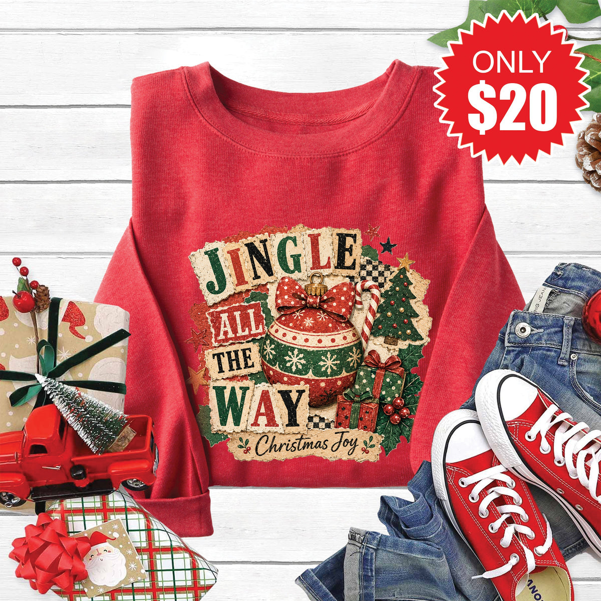 Jingle All The Way Sweatshirt - Heather Scarlet - 20 product image 1
