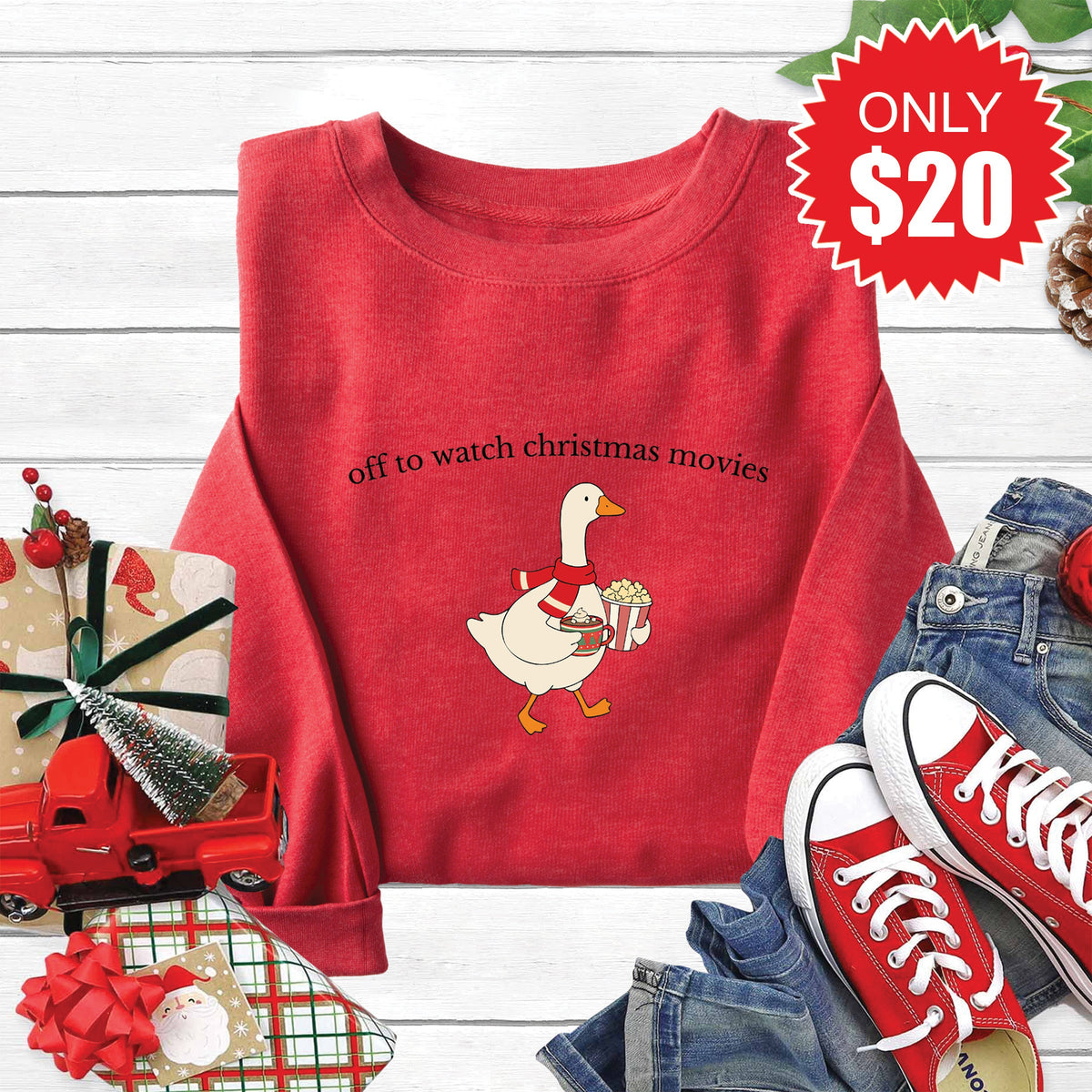Christmas Movies Sweatshirt - Heather Scarlet - 20 product image 1