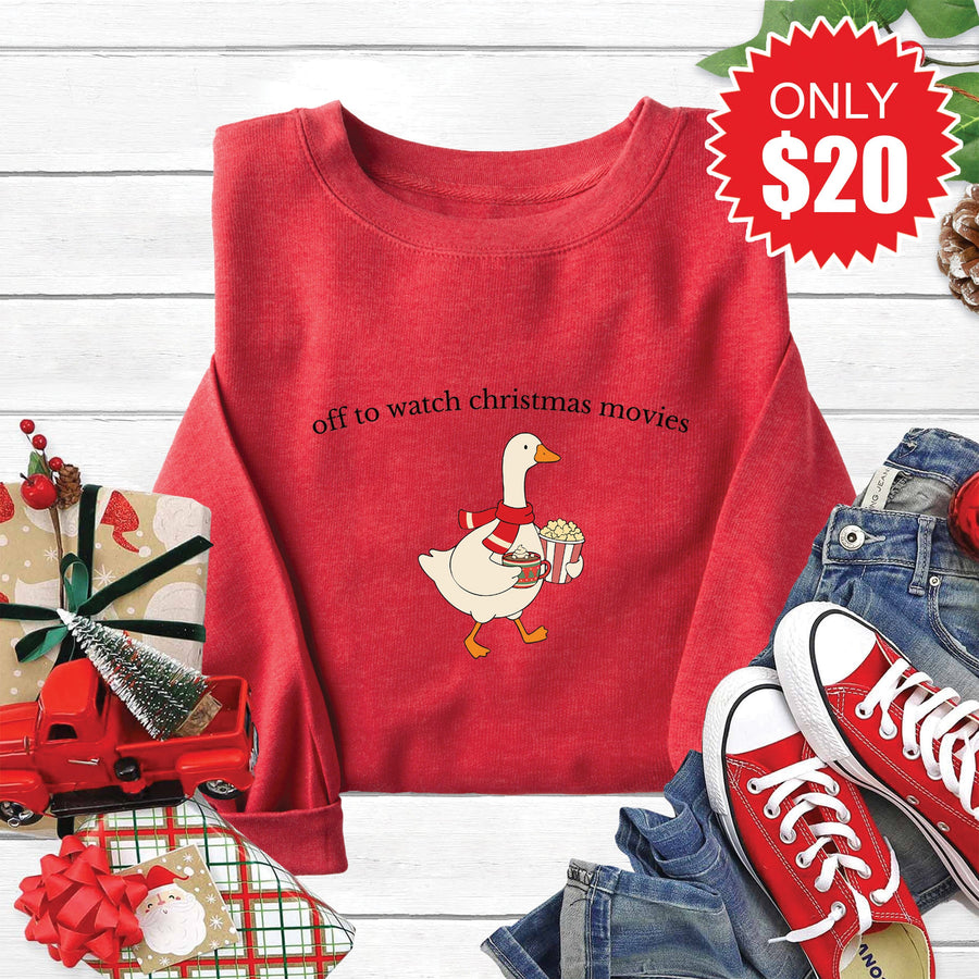 Christmas Movies Sweatshirt - Heather Scarlet - 20 product image 1