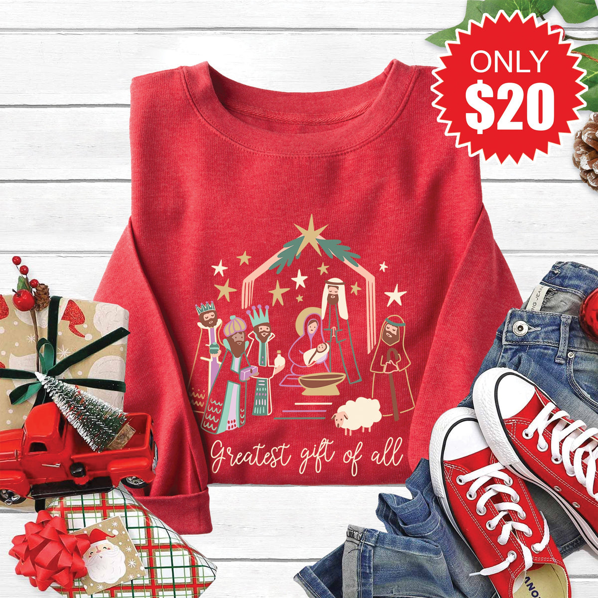 Greatest Gift Of All Sweatshirt - Heather Scarlet - 20 product image 1