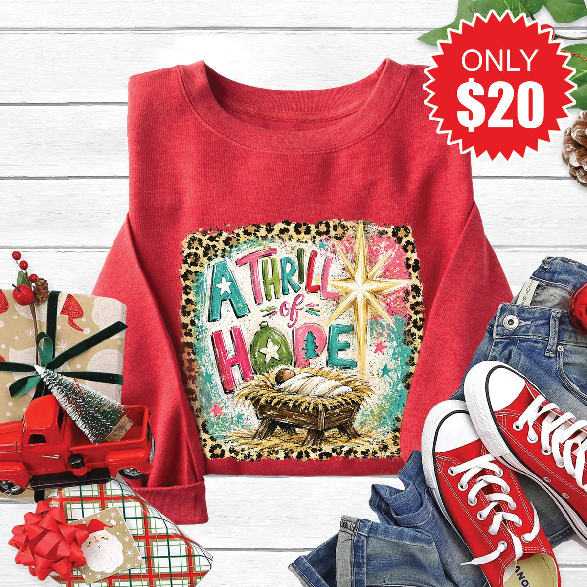 A Thrill of Hope Sweatshirt - Heather Scarlet - 20 product image 1