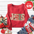Jesus Loves You Sweatshirt - Heather Scarlet - 20 product image 1