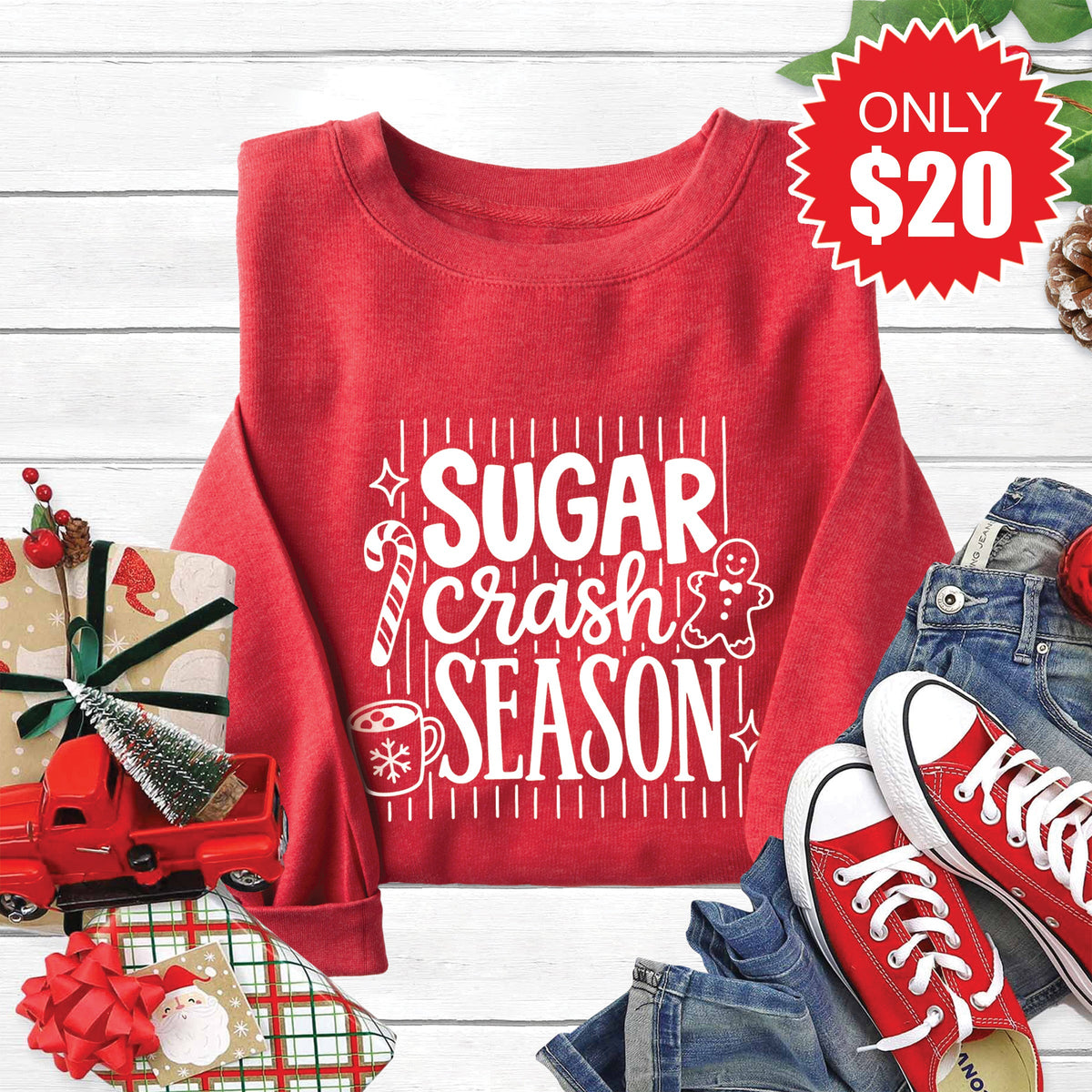 Sugar Crash Sweatshirt - Heather Scarlet - 20 product image 1