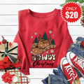 Howdy Christmas Sweatshirt - Heather Scarlet - 20 product image 1