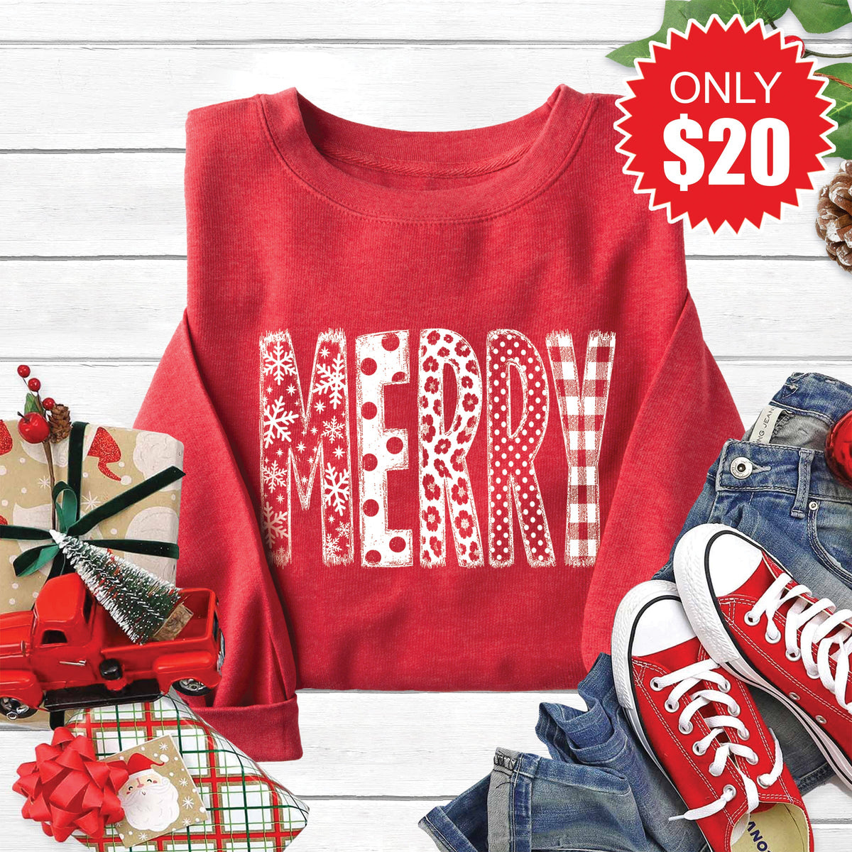 Merry Sweatshirt - Heather Scarlet - 20 product image 1
