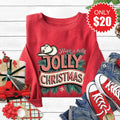 Jolly Christmas Sweatshirt - Heather Scarlet - 20 product image 1