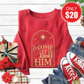 Let Us Adore Him Sweatshirt - Heather Scarlet - 20 product image 1