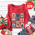 Christmas Stamps Sweatshirt - Heather Scarlet - 20 product image 1
