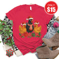 Christmas Chickens Tee - Heather Scarlet - 15 product image 1