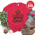 Christmas Begins With Christ Tee - Heather Scarlet - 15 product image 1