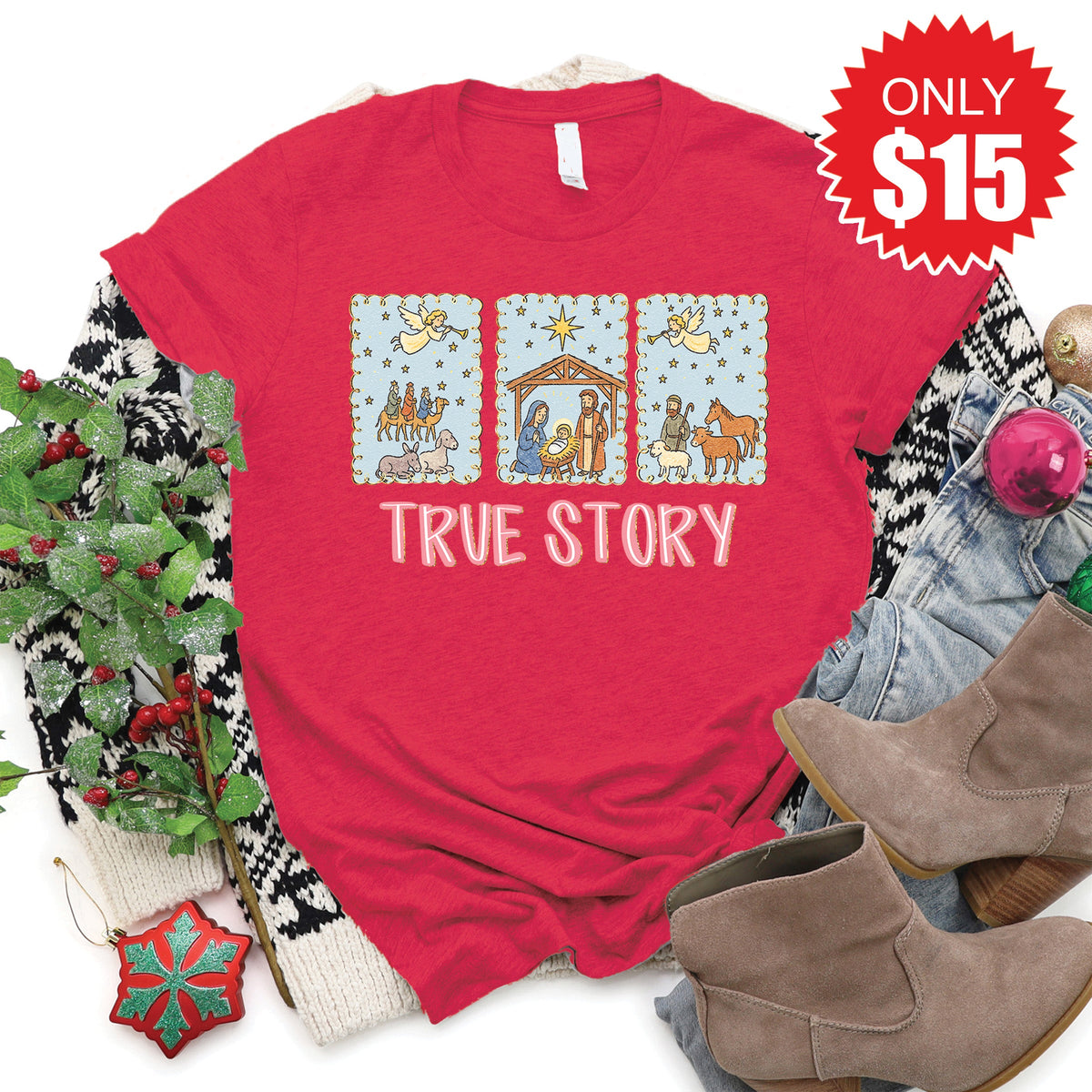 True Story Tee - Heather Scarlet - 15 product image 1