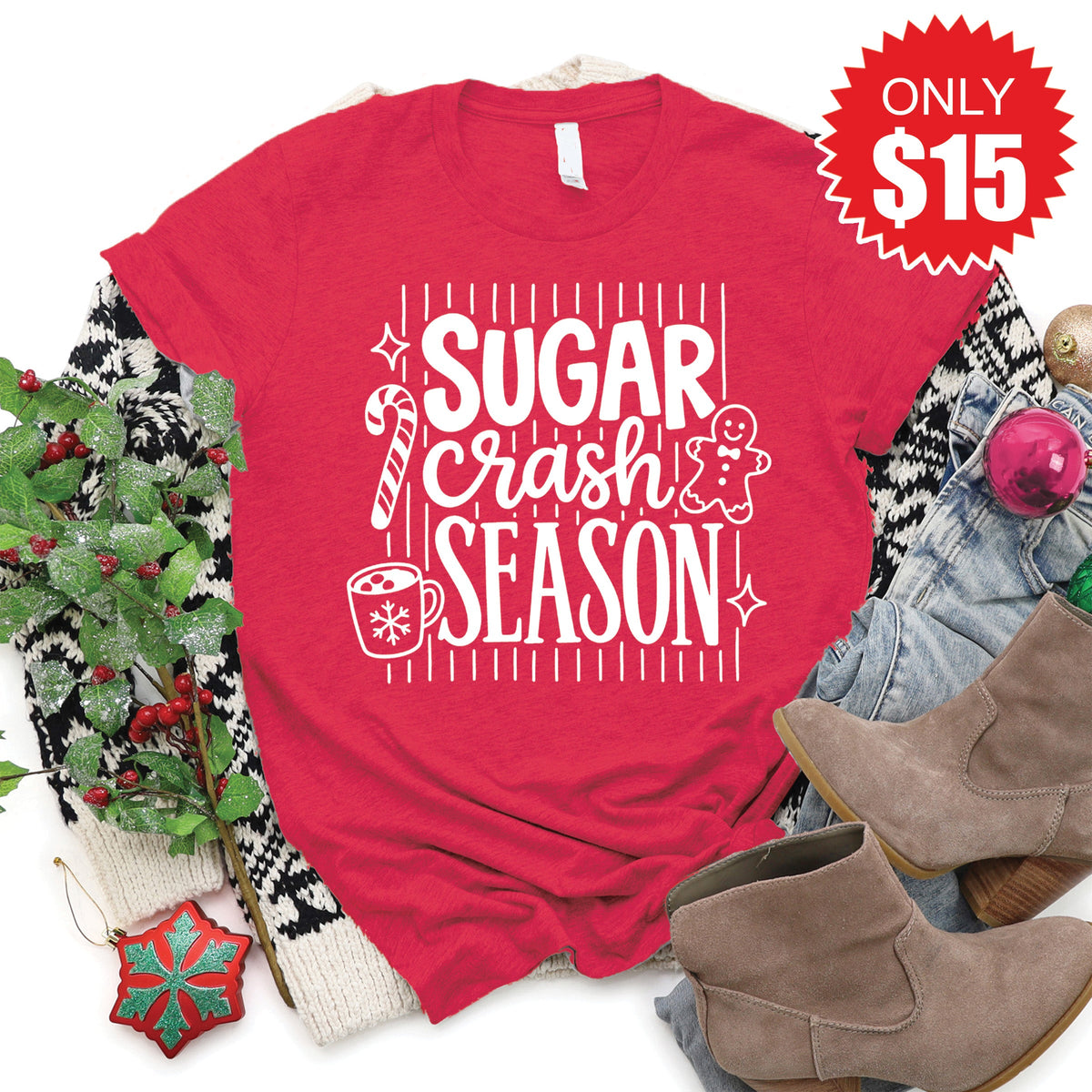 Sugar Crash Tee - Heather Scarlet - 15 product image 1