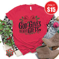 God Gives The Best Gifts Tee - Heather Scarlet - 15 product image 1