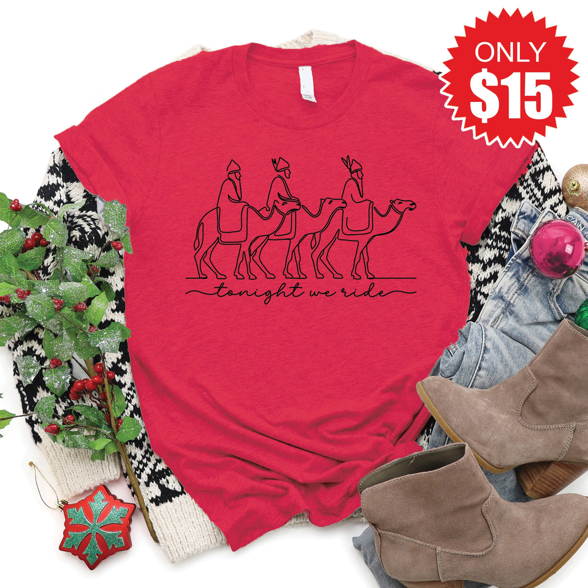 Tonight We Ride Tee - Heather Scarlet - 15 product image 1