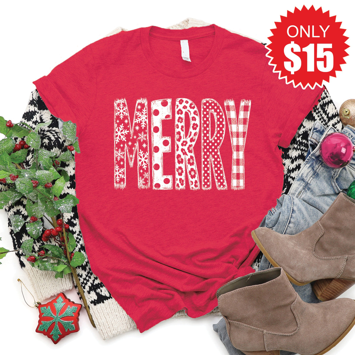 Merry Tee - Heather Scarlet - 15 product image 1