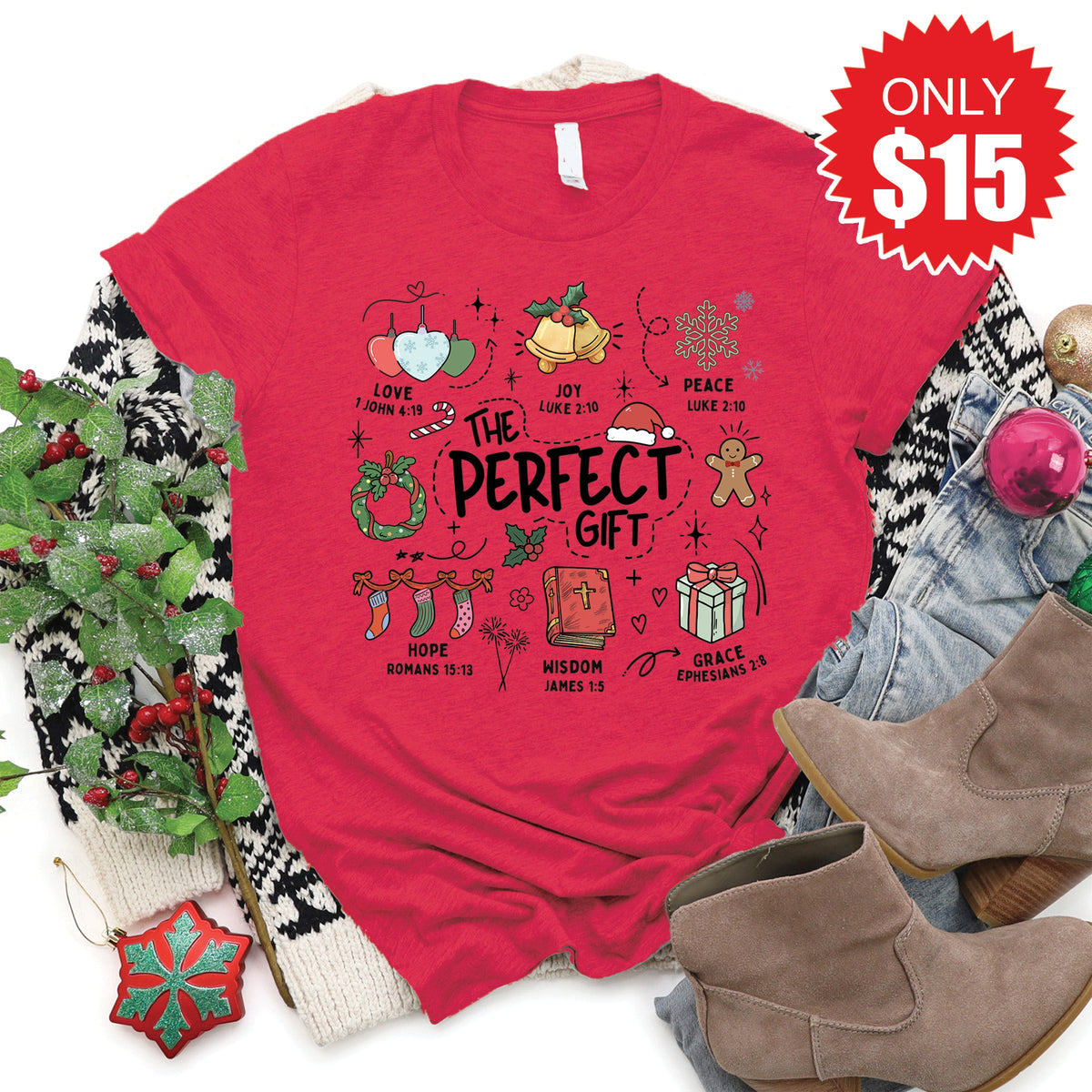The Perfect Gift Tee - Heather Scarlet - 15 product image 1