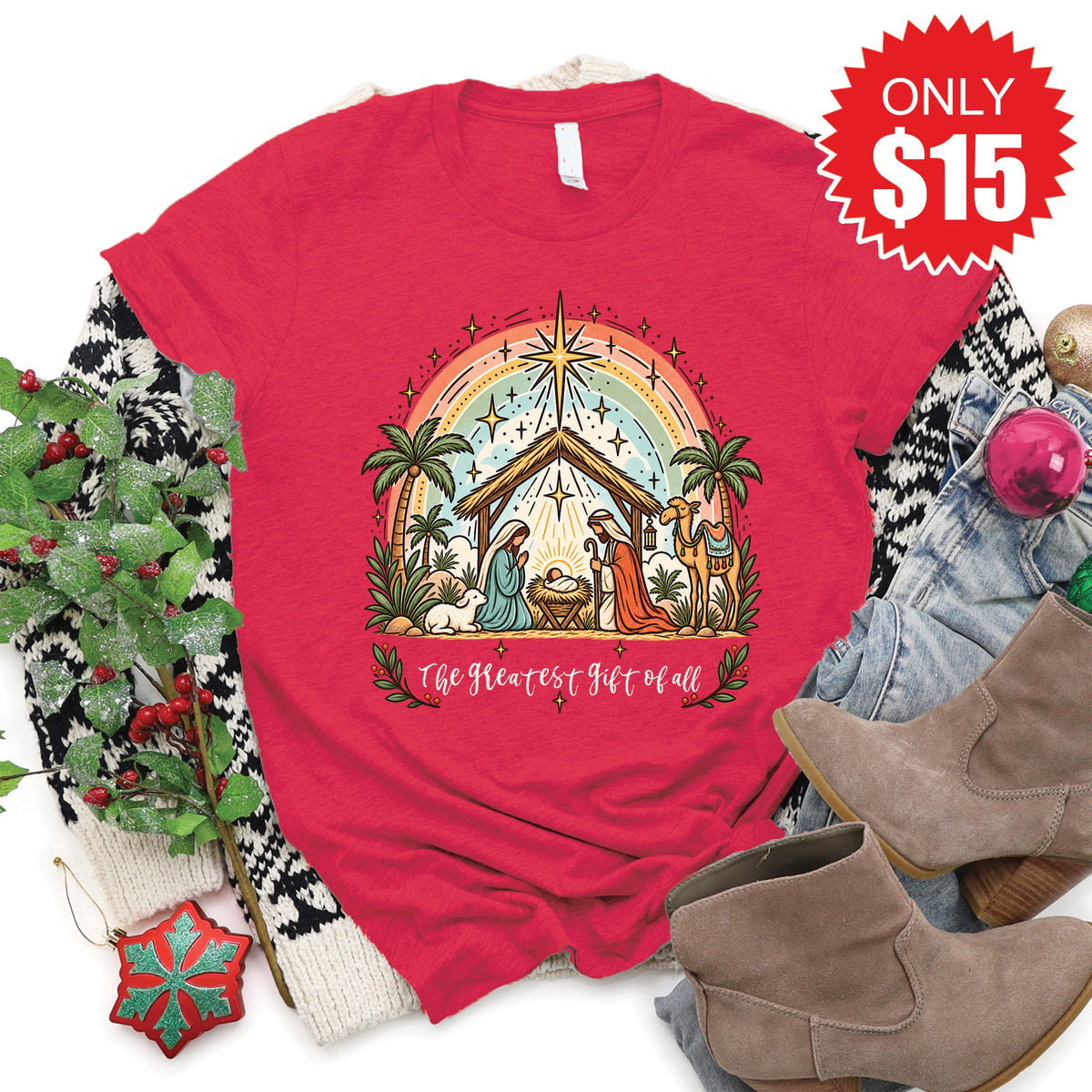 The Greatest Gift Tee - Heather Scarlet - 15 product image 1