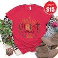 Merry Christ Mas Tee - Heather Scarlet - 15 product image 1