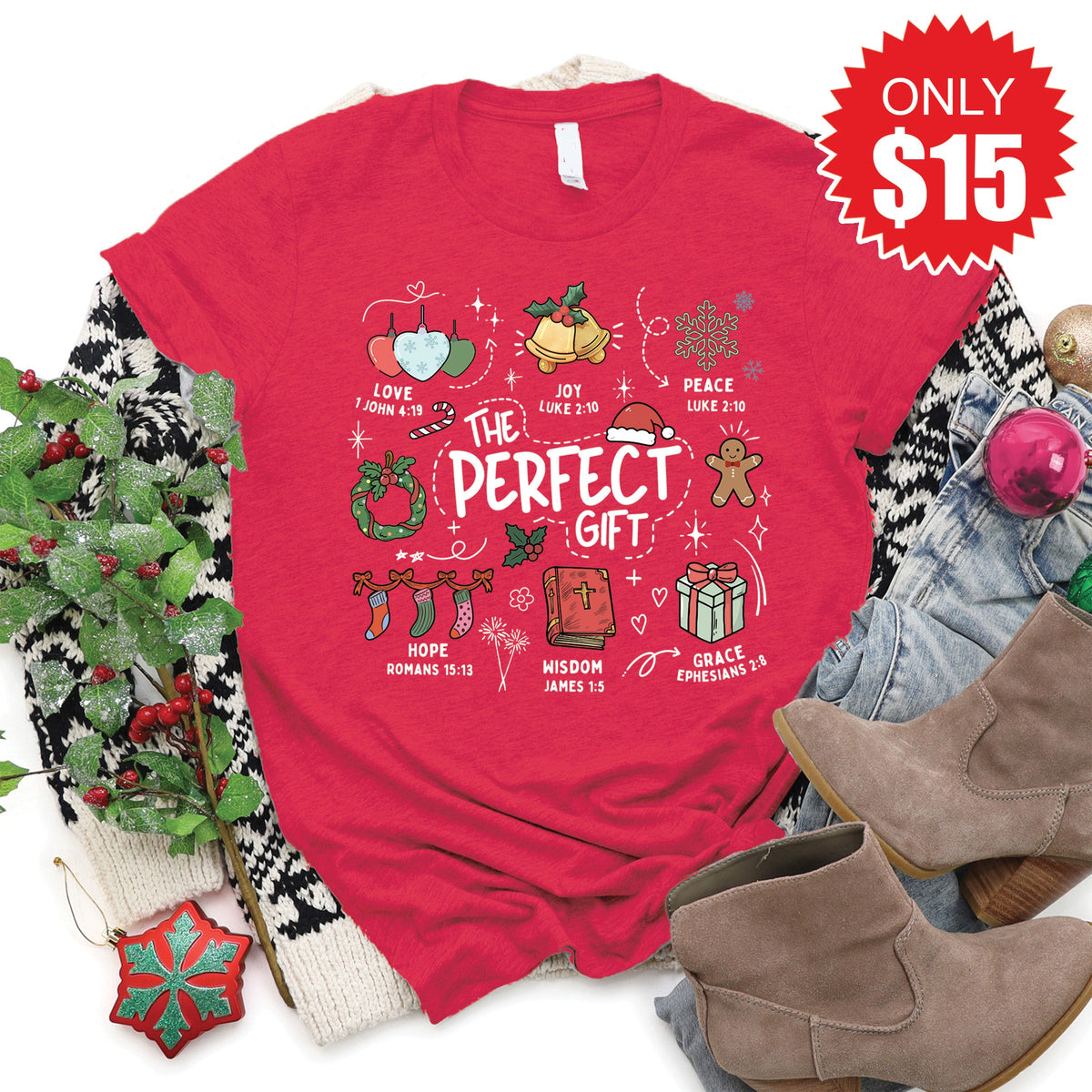 The Perfect Gift Tee - Heather Scarlet - 15 product image 1