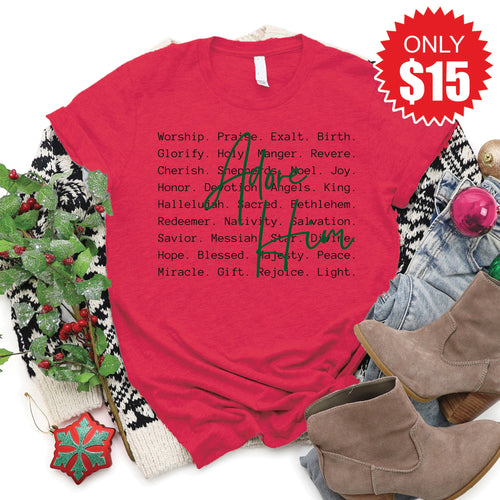 Adore Him Tee - Heather Scarlet - 15 product image 1