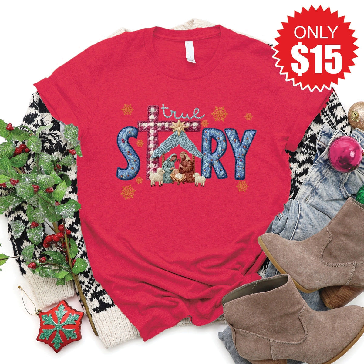 True Story Tee - Heather Scarlet - 15 product image 1