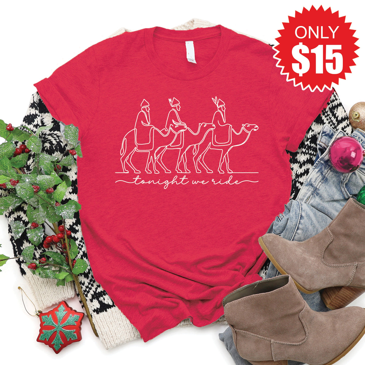 Tonight We Ride Tee - Heather Scarlet - 15 product image 1