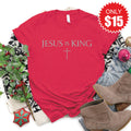 Jesus Is King Tee - Heather Scarlet - 15 product image 1