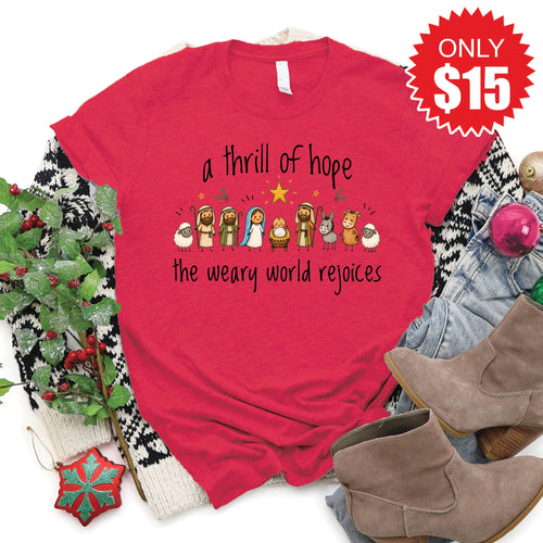 A Thrill Of Hope Tee - Heather Scarlet - 15 product image 1