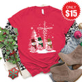 Faith Hope Love Snowmen Tee - Heather Scarlet - 15 product image 1