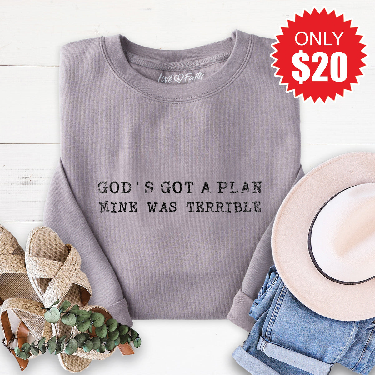 God's Got a Plan Sweatshirt - Heather Storm - 20 product image 1