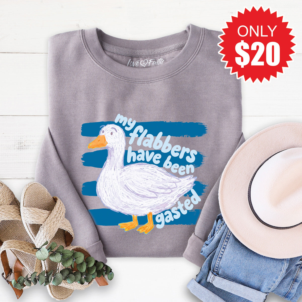 Flabbers Have Been Gasted Sweatshirt - Heather Storm - 20 product image 1