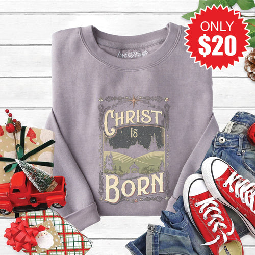 Christ Is Born Sweatshirt - Heather Storm - 20 product image 1
