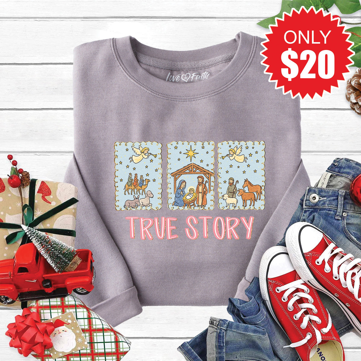 True Story Sweatshirt - Heather Storm - 20 product image 1