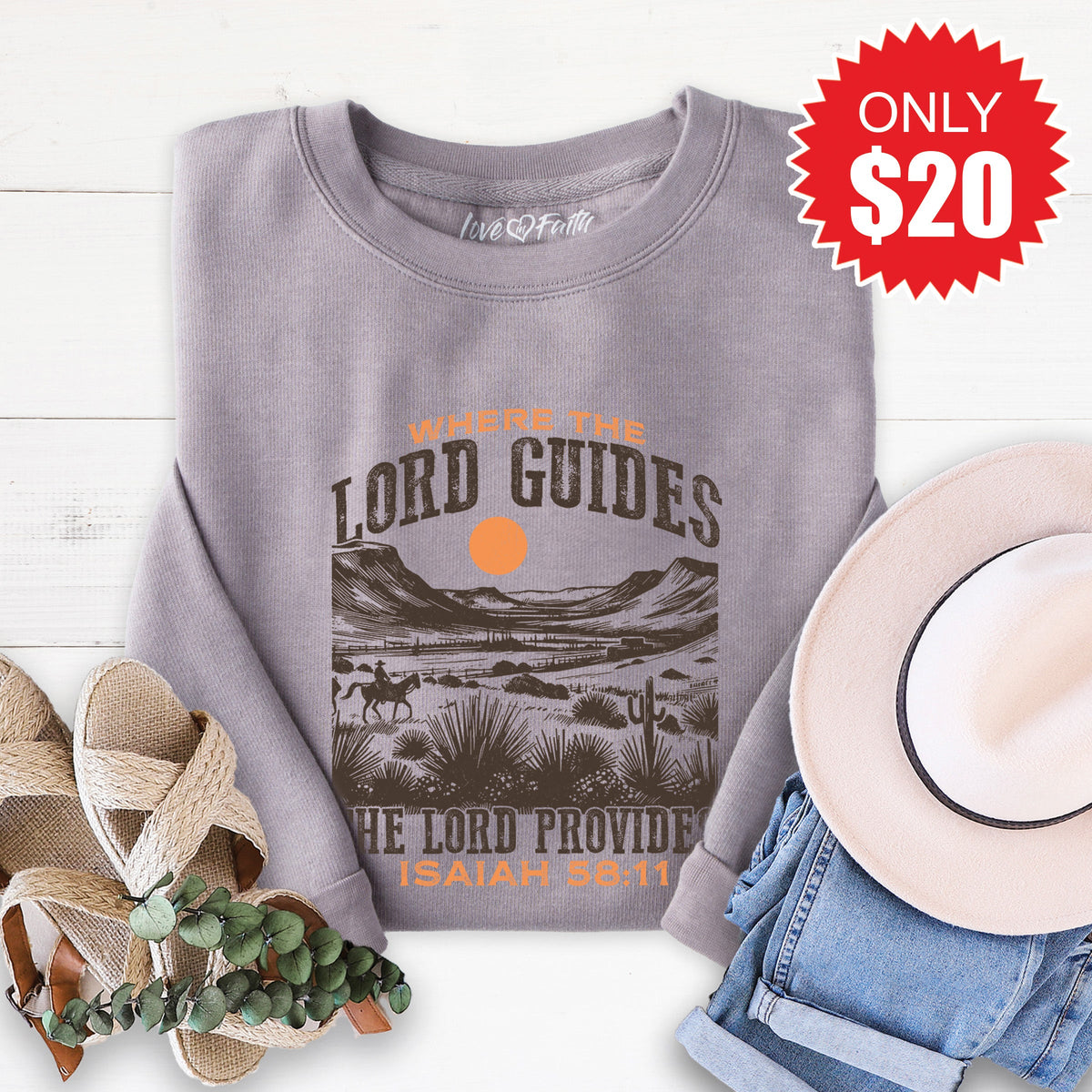 Where The Lord Guides Sweatshirt - Heather Storm - 20 product image 1