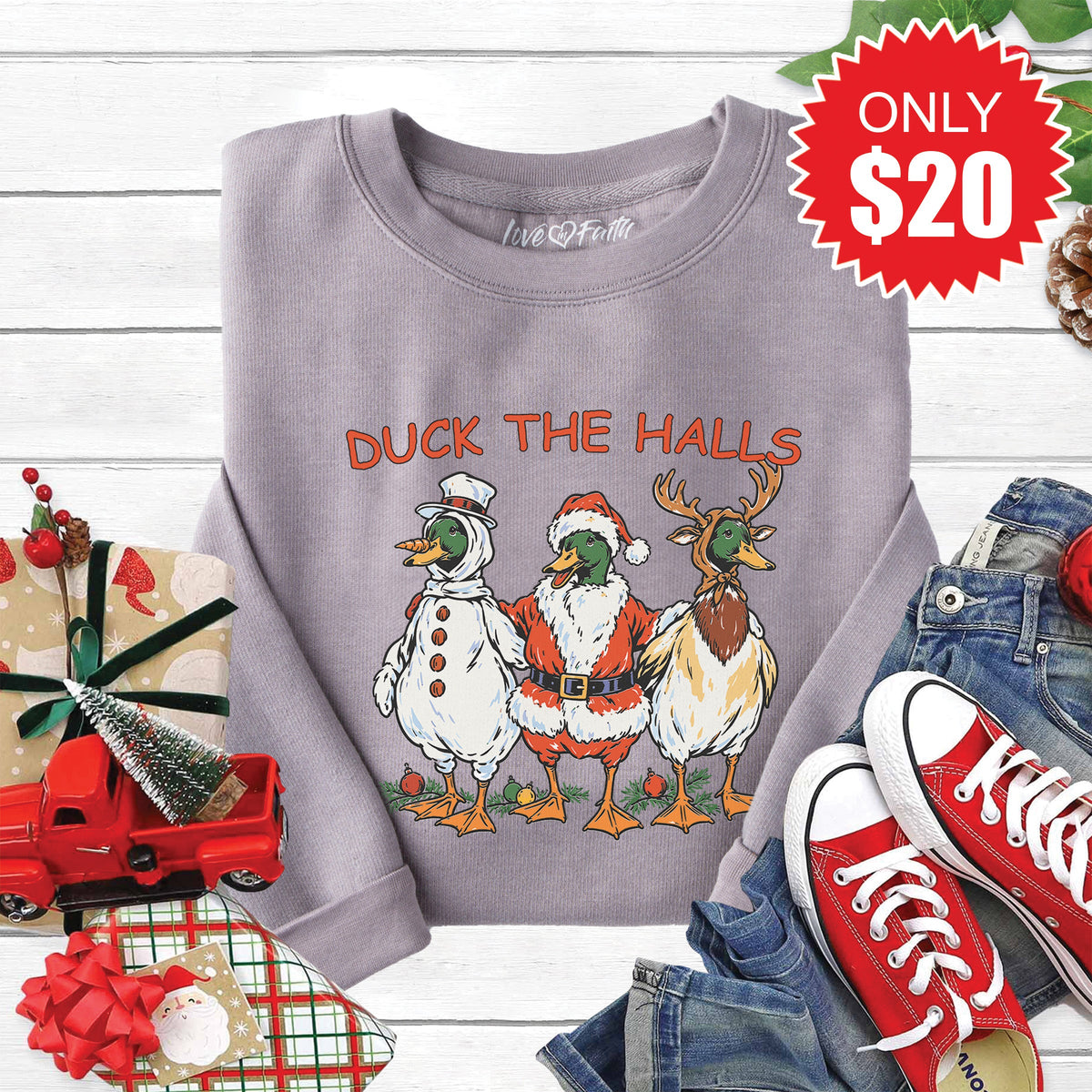 Duck The Halls Sweatshirt - Heather Storm - 20 product image 1