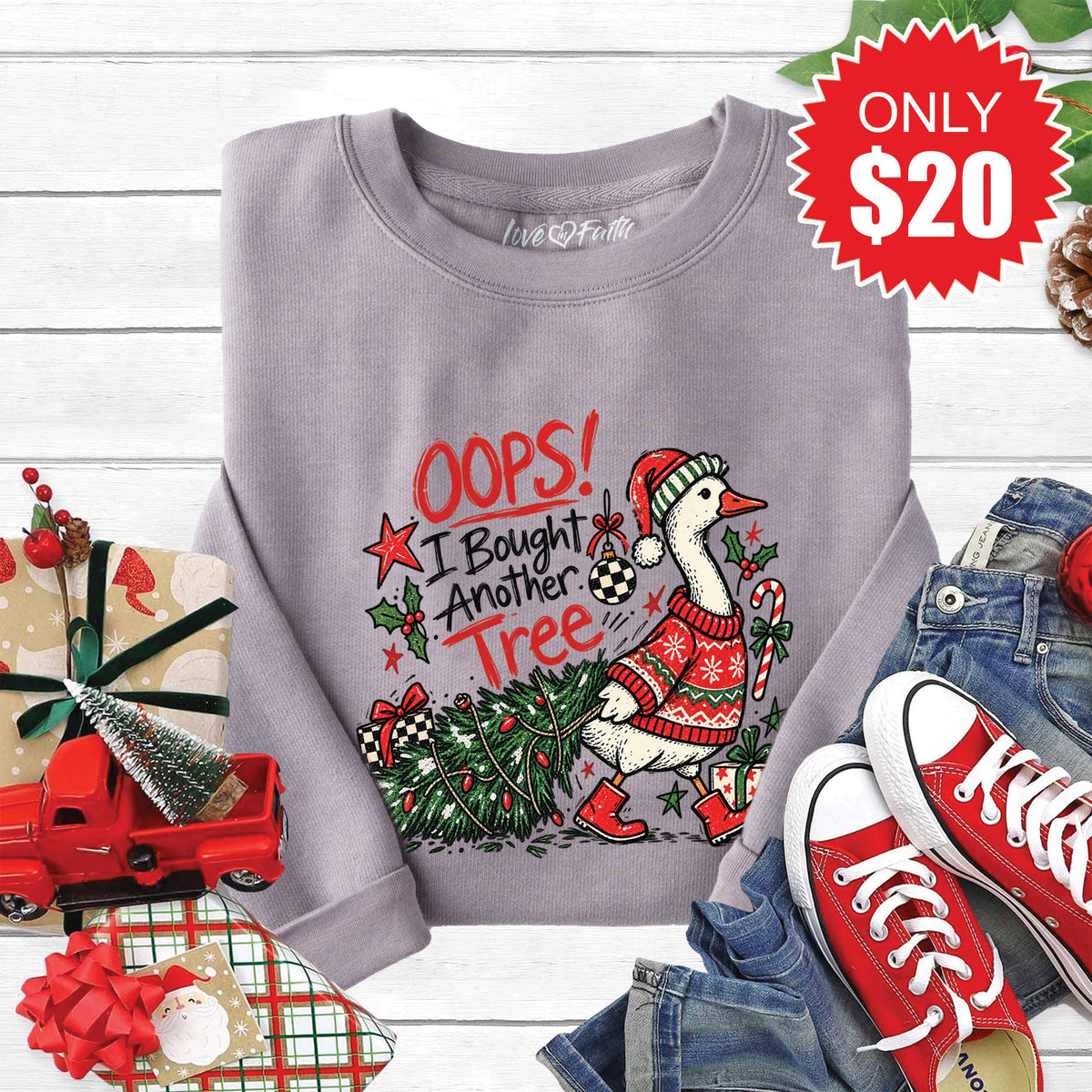 Oops Goose Sweatshirt - Heather Storm - 20 product image 1