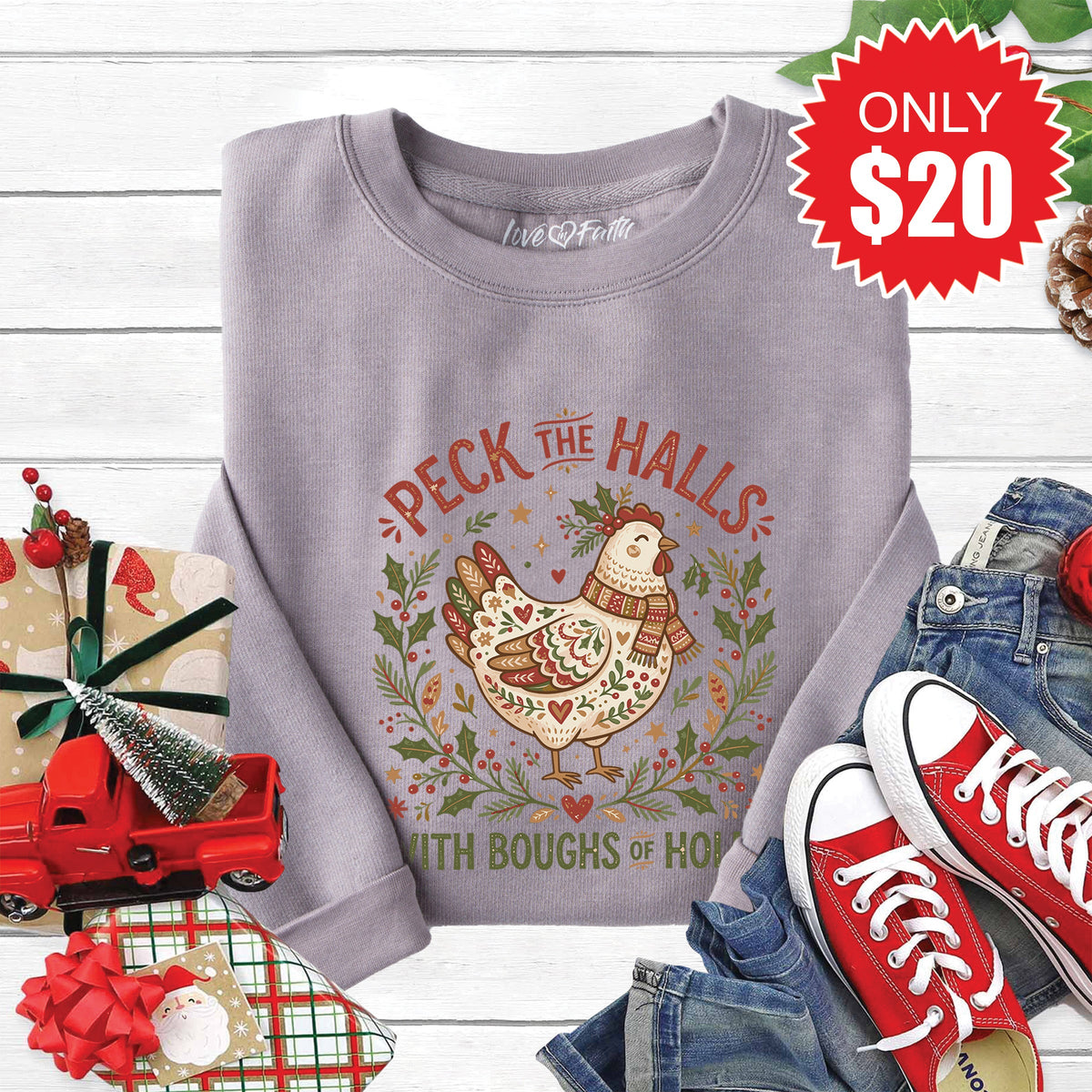 Peck the Halls Sweatshirt - Heather Storm - 20 product image 1