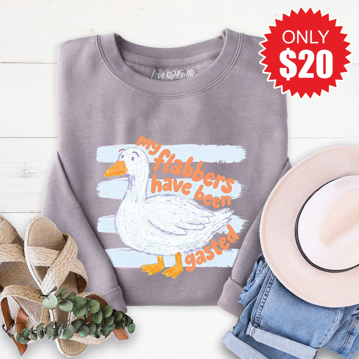 Flabbers Have Been Gasted Sweatshirt - Heather Storm - 20 product image 1