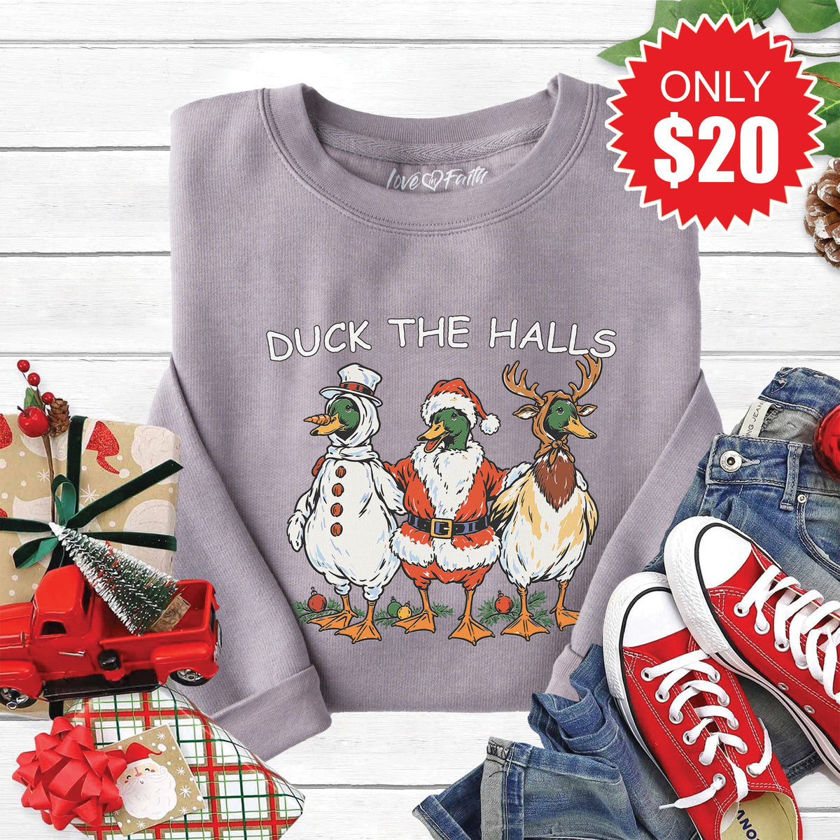 Duck The Halls Sweatshirt - Heather Storm - 20 product image 1
