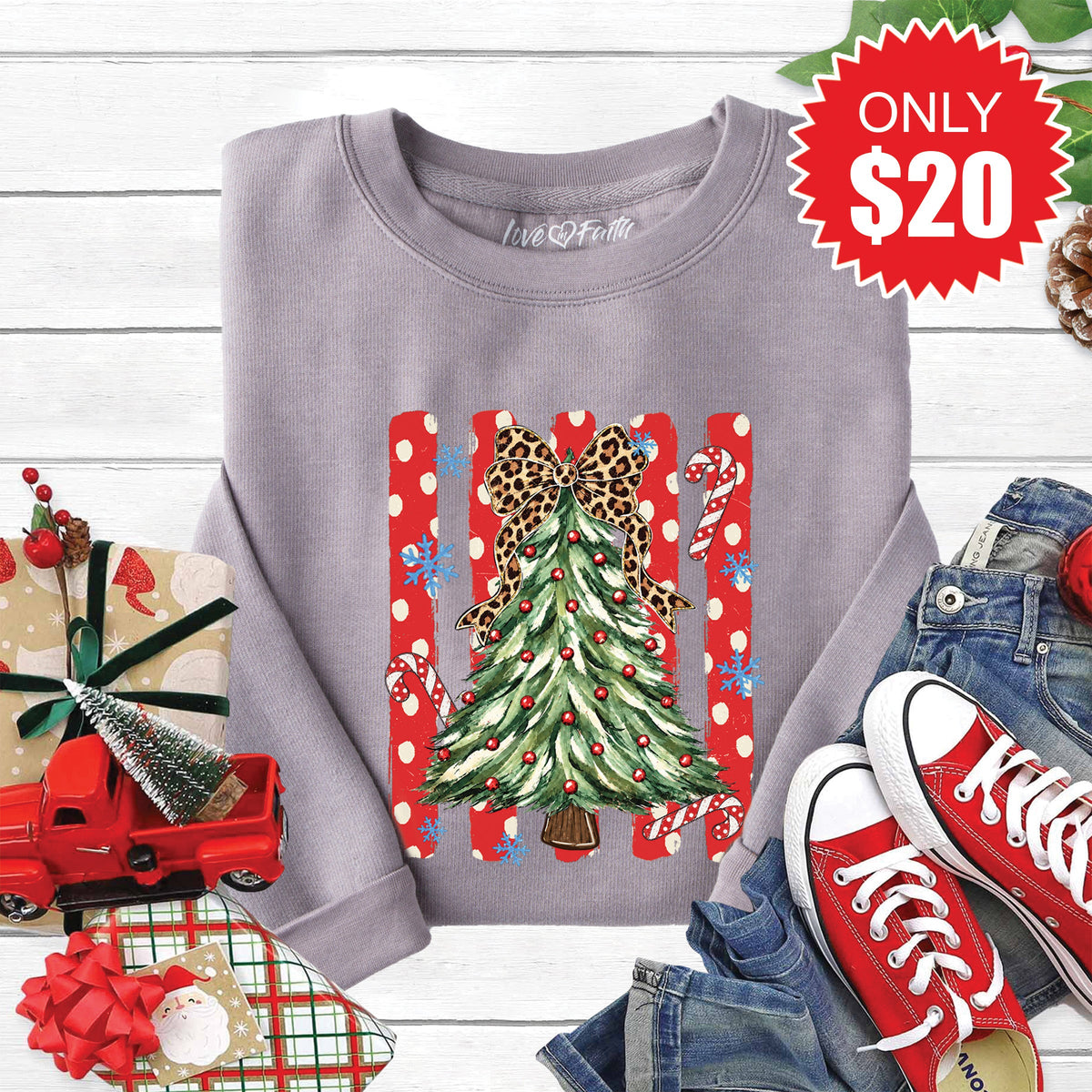 Christmas Tree Sweatshirt - Heather Storm - 20 product image 1