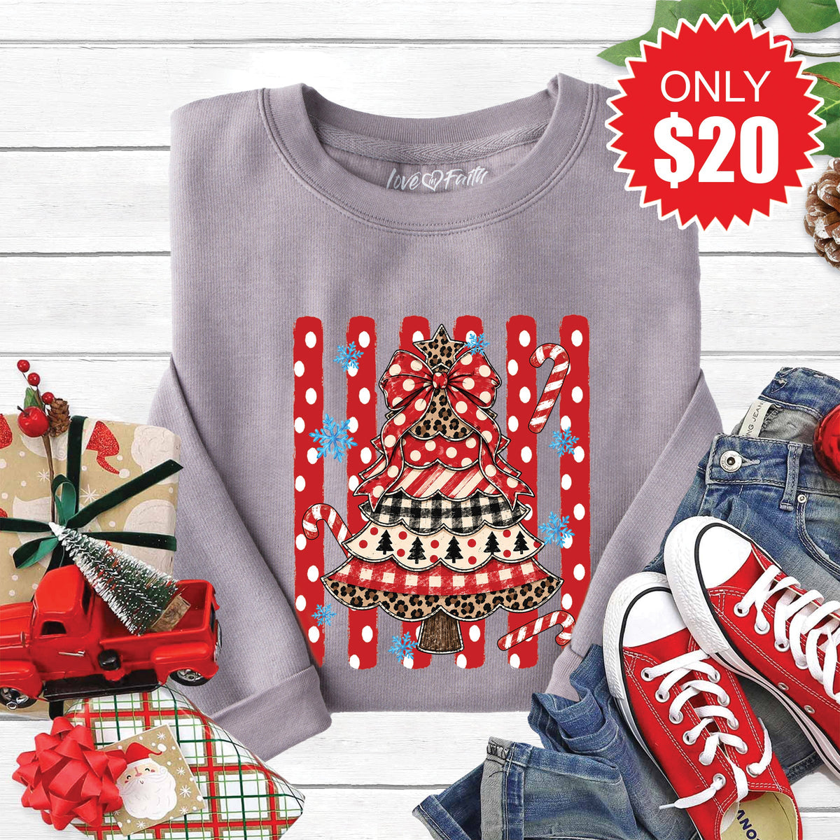 Christmas Tree Sweatshirt - Heather Storm - 20 product image 1
