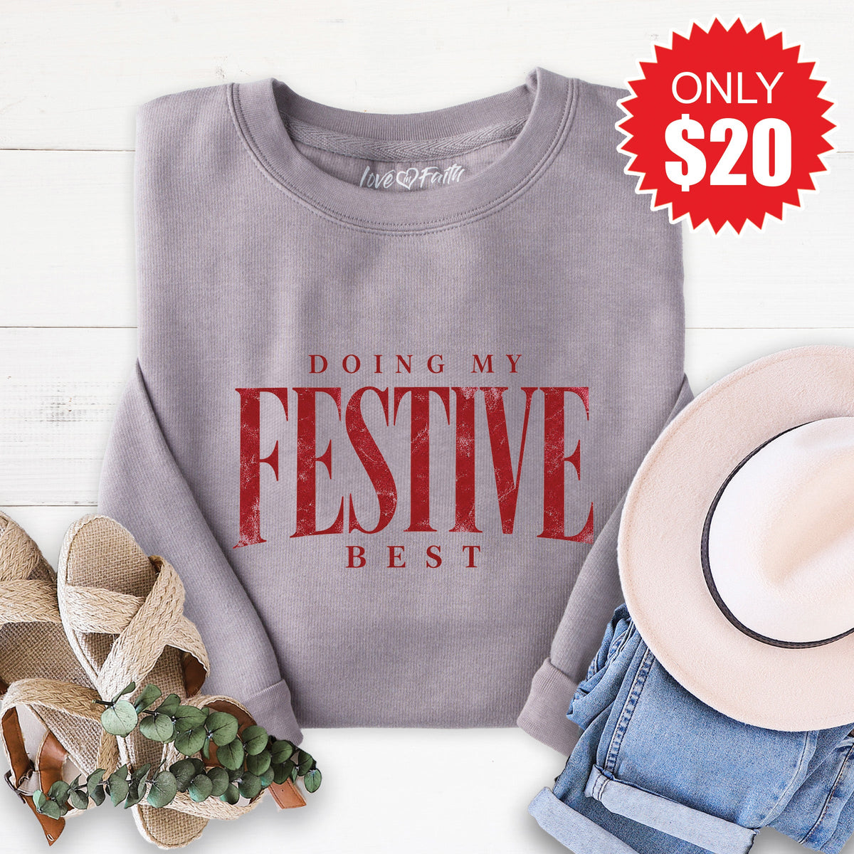 Festive Best Sweatshirt - Heather Storm - 20 product image 1