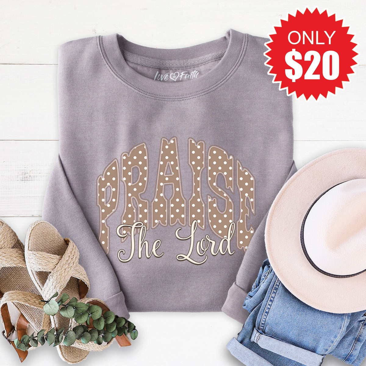 Praise The Lord Sweatshirt - Heather Storm - 20 product image 1