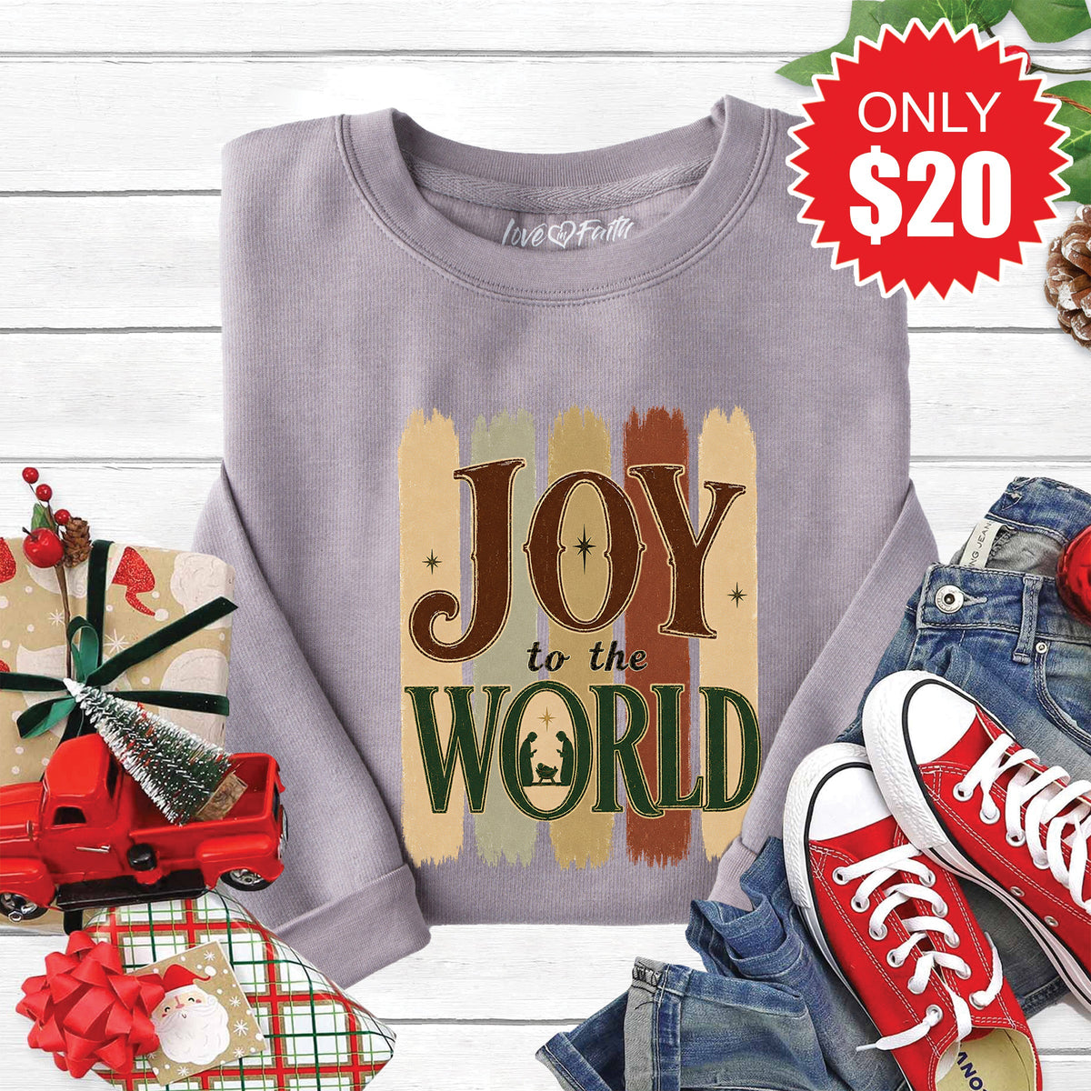 Joy To The World Sweatshirt - Heather Storm - 20 product image 1