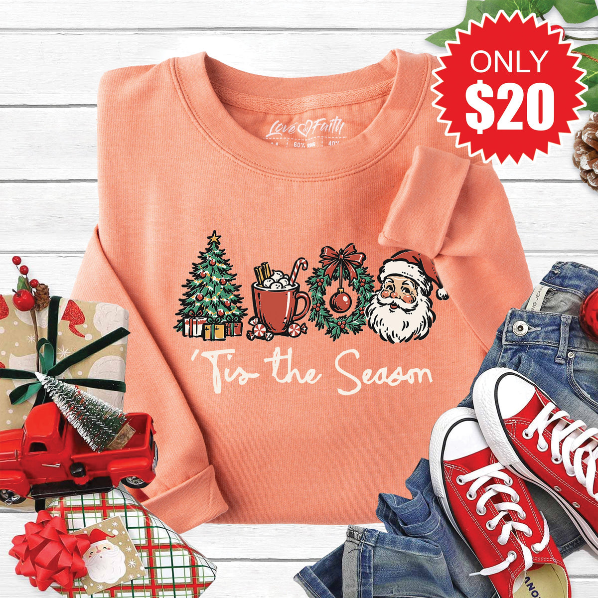 Tis The Season Sweatshirt - Heather Terracotta - 20 product image 1