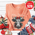 Happy Moo Year Sweatshirt - Heather Terracotta - 20 product image 1