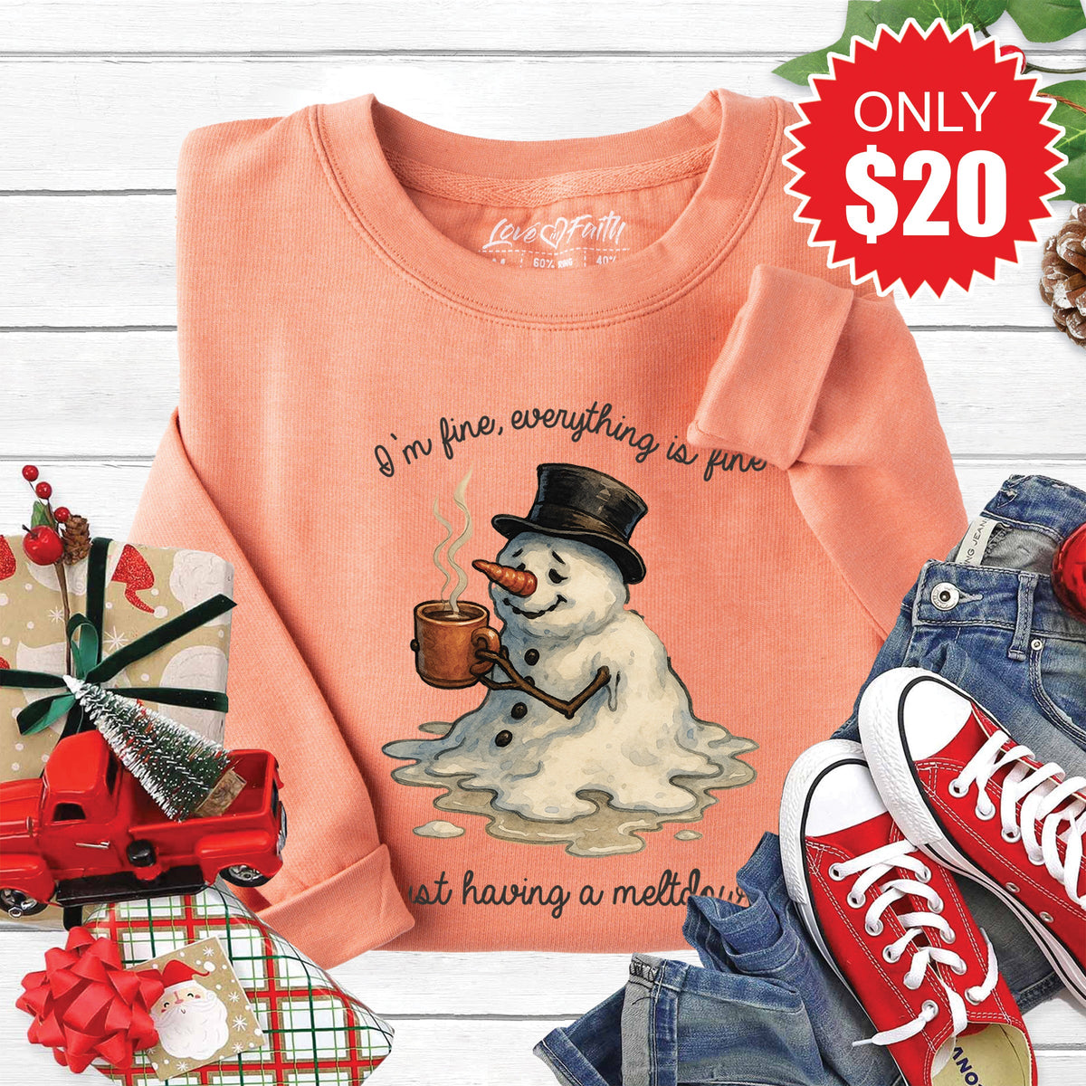 Having a Meltdown Sweatshirt - Heather Terracotta - 20 product image 1