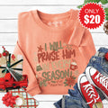 Praise Him Sweatshirt - Heather Terracotta - 20 product image 1