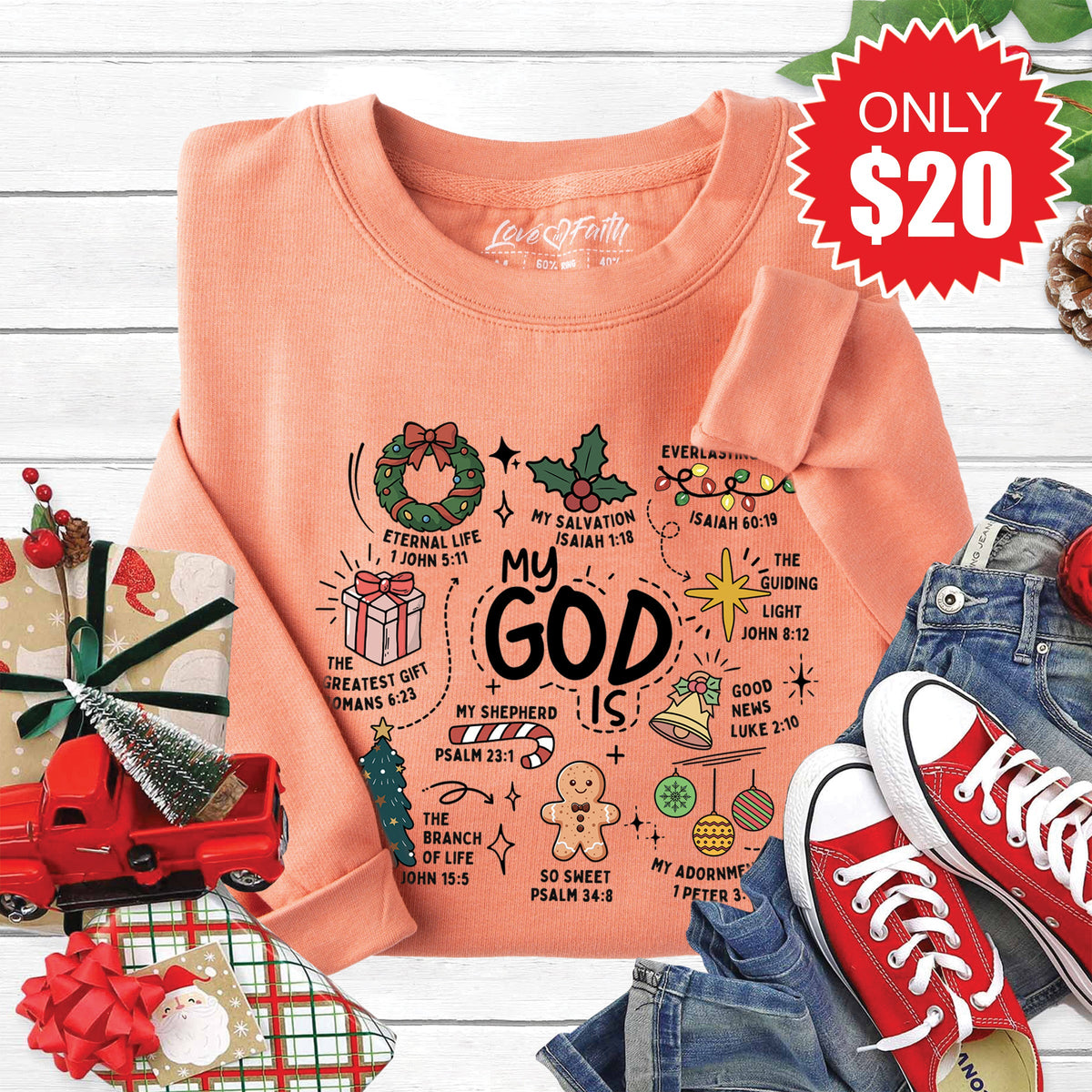 My God Is Sweatshirt - Heather Terracotta - 20 product image 1